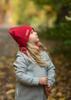 Hat Scarf Set For Girl Spring Striped Red 46-52