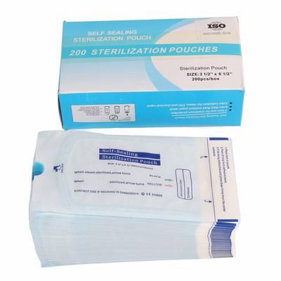 200 Stück Box Einweg Selbstversiegelnder Reinigungsbeutel für Dentalmaterialien Werkzeug (90 x 165mm)