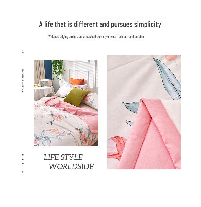 Summer Cool Cotton Quilt: Lightweight, Printed, for Double or Single Bedding