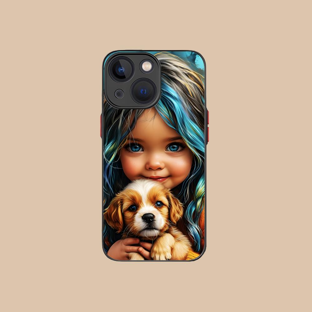 

Girl Dog Puppy Silicone Mobile Phone Case for iPhone 17 16 15 14 13 12 11 X XR XS Air Pro Max Plus Mini Colorful Cover iPhone XS Max