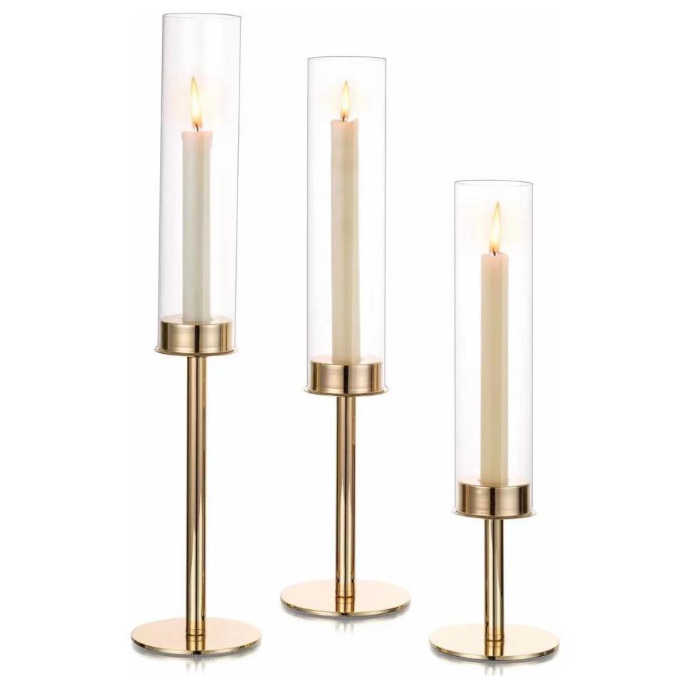Gold Electroplated Iron Art Candlestick Set – Ideal for Weddings, Birthdays, and Home Decor