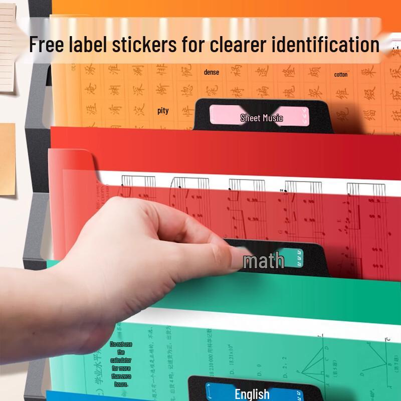 A4 Rainbow Accordion Hanging File Organizer