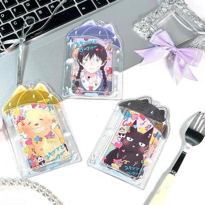 1PC Cute Sweet Card Display Umbrella Acrylic Photocard Holder Korean Ins Idols Photo Frame 3 Inch Desktop Decor Cards Sleeve