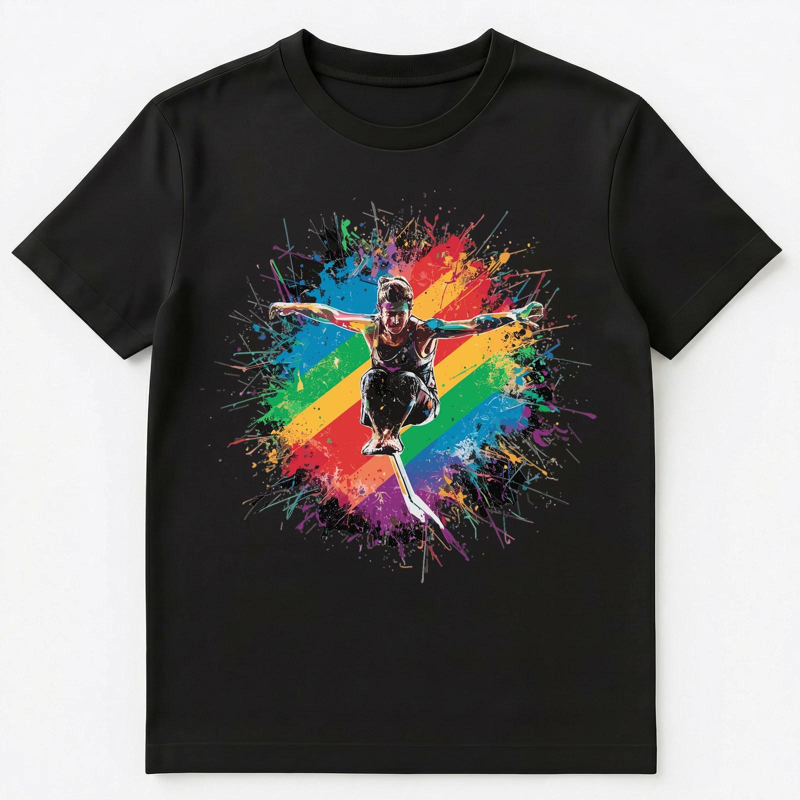 

Colorful Paint Splash Slackliner Art Graphic Unisex T-Shirt XL