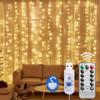 3M X 3M 300 LED Curtain Christmas String Lights with Remote USB 8 Perfect for and Parties with Lights, Waterproof, Lights, Control, Powered, Modes,