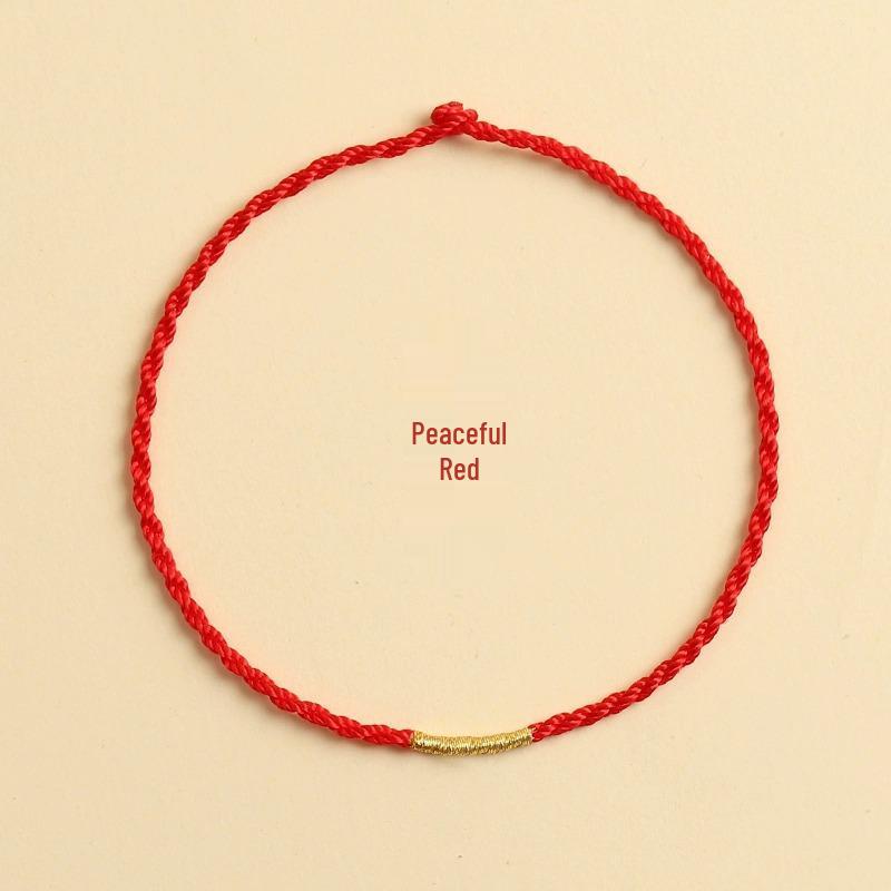 Handmade Unisex Red Rope Bracelet: Customizable with Beads, DIY Birth Year Anklet, Perfect Gift for Best Friends