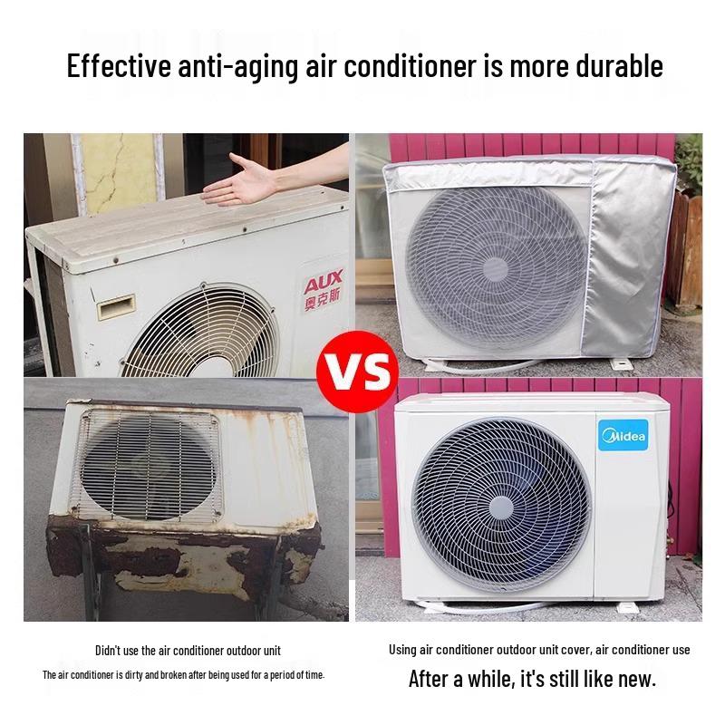 Outdoor AC Unit Protective Cover - Rain & Sun Resistant, Dustproof for Haier, Midea, Gree Central Units