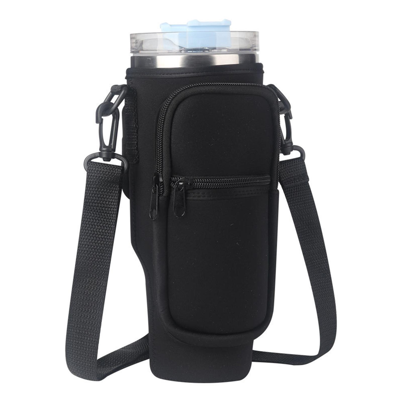 

Water Bottle Holder With Strap Pouch Handle SBR Neoprene Material For 40oz Bottle Hiking Travelling Camping Climbing black #1