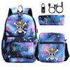 Large Capacity Schoolbag with Shoulder Strap; Student Three-piece Pencil Case Set