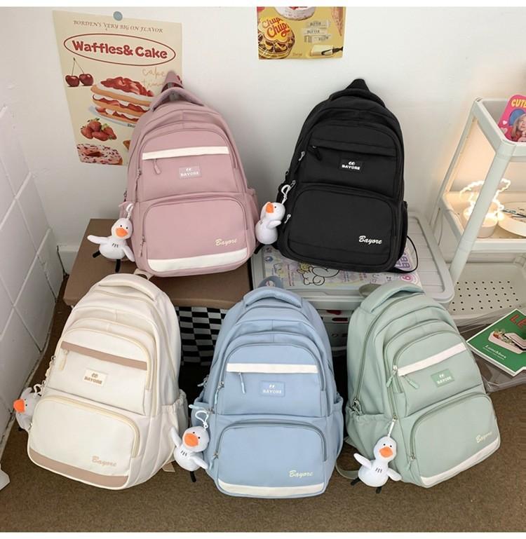 Bayore Pattern Letter Backpack Multi Compartment Ergonomic Schoolbag Casual