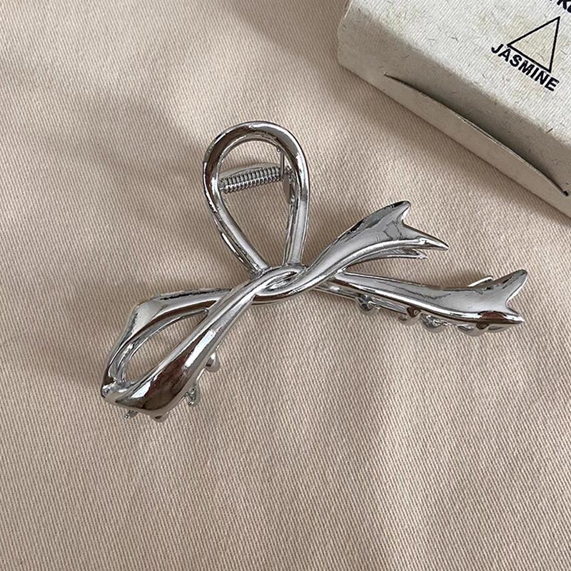 

Korean Geometric Metal Gold Silver Black Gaint Bow knot Hair Claw Clip for Women Thick Thin Head Accessories classic Crab Clamp
