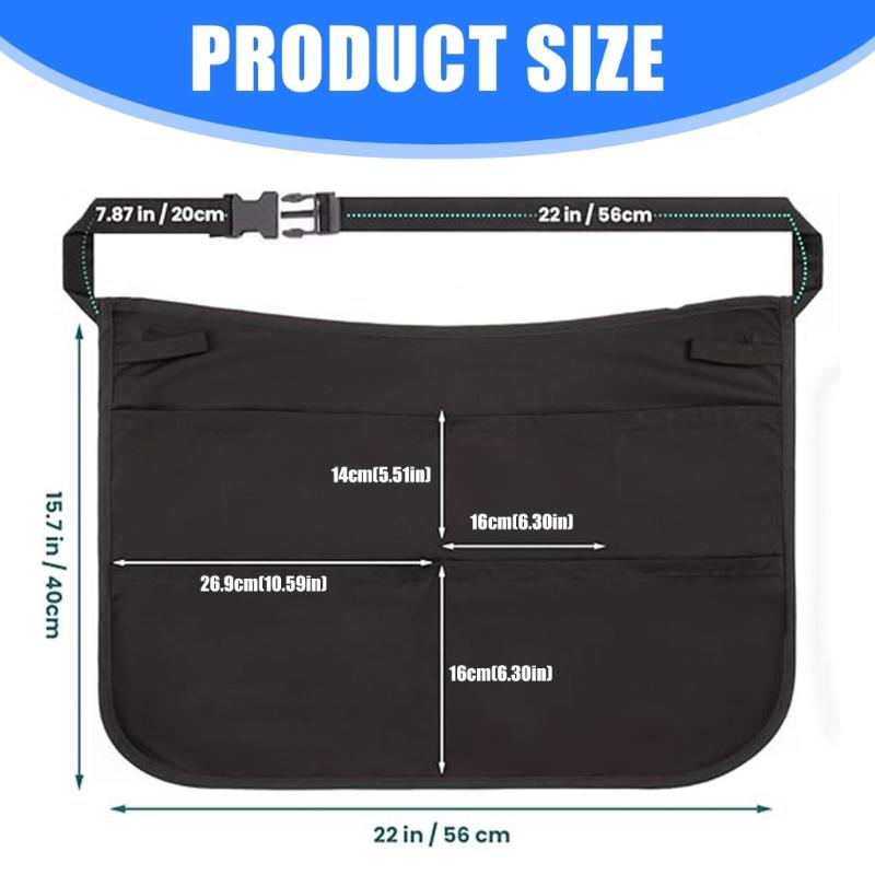 Multi Pocket Work Apron Adjustable Buckles Durable For Gardening Makeup Tool Storage Waist Organizers