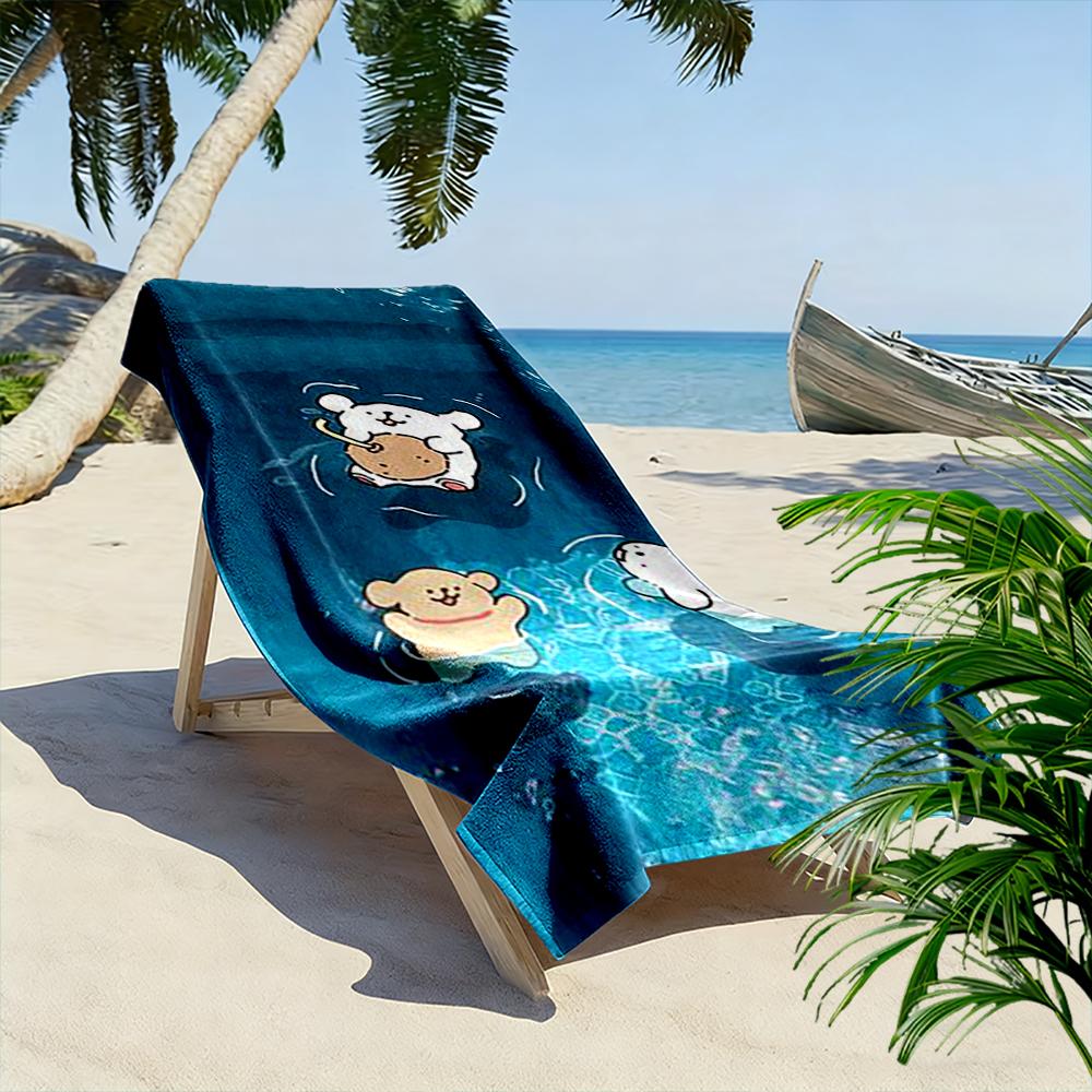 Cute Cartoon Bears Swimming Design Beach towel quick-drying for travel outdoor sports jogging beach and swimming