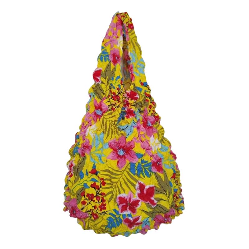 Flower Expansion Fold Pleated Flexible Stretch Mini Shopping Bag Large Capacity Bubble Elastic Portable Handbag Storage Bag