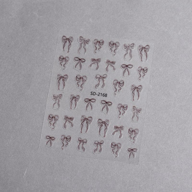 3D Ballet Bow & Ribbon Nail Stickers - DIY Nail Decals & Embossed Ornaments