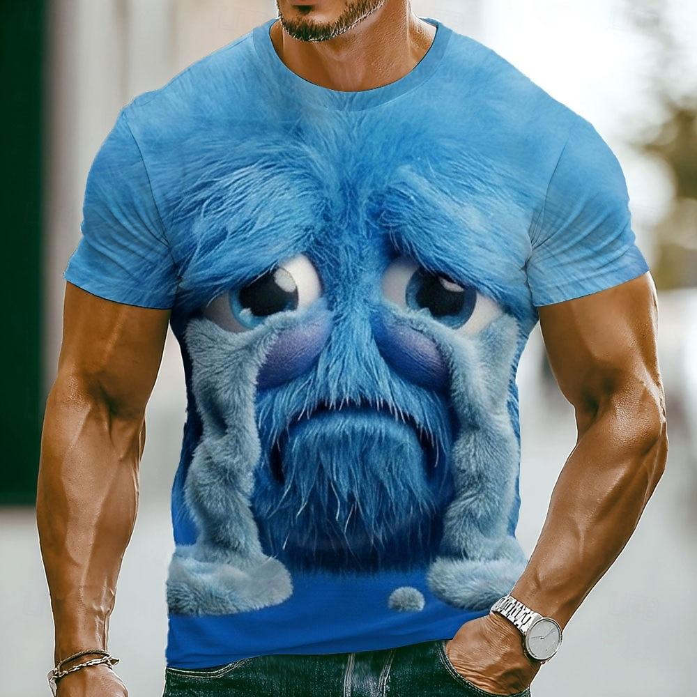 Men's Optical Illusion 3D T Shirt Short Sleeve T shirt 3D Print Crew Neck Shirt Fashion Exaggerated Daily Party Street Casual