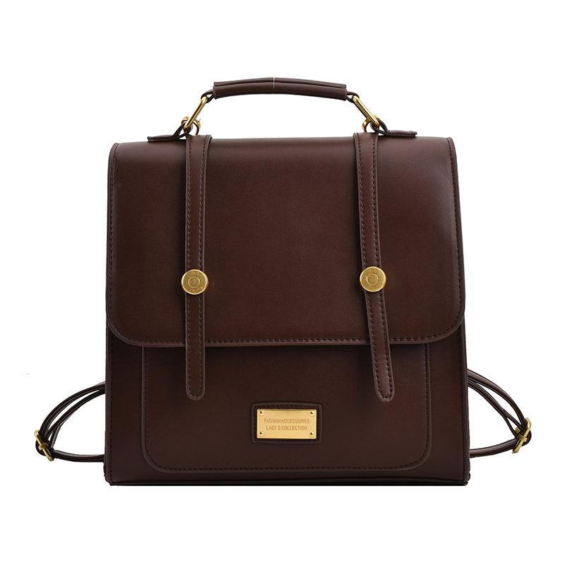 Retro commuter texture handbag 2025 spring new versatile backpack messenger bag small square bag