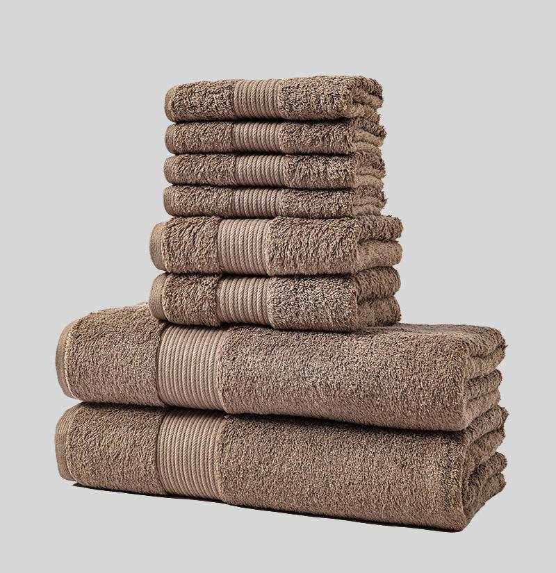 

Хлопковое полотенце, квадратное полотенце, банное полотенце, набор из восьми предметов, класс А, расчесанный длинноволокнистый хлопок, утолщенный, впитывающий, удобный, для дома, ежедневные потребности 1 SET