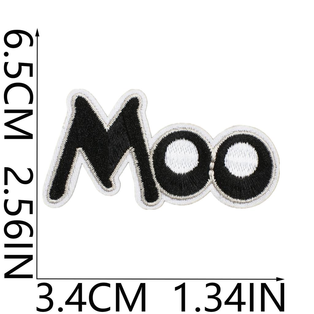 Human Second Mother Cow Embroidery Cloth Sticker Energy Origin Cow Patch Sticker Computer Embroidery Chapter Boy Clothing