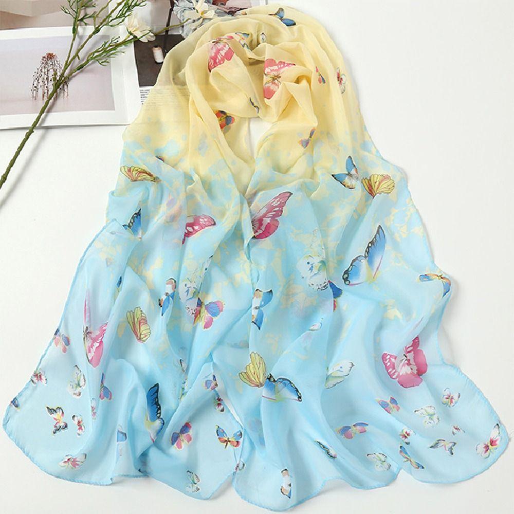 Sunscreen Chiffon Scarf 160*50cm Shawl Silk Fashion Beach Gauze Scarf  for Women