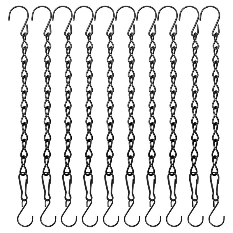 10 Stück wetterfeste eiserne Hängekette für Vogelfutterhäuschen Blumentöpfe Metallkette inklusive S-Haken Clips