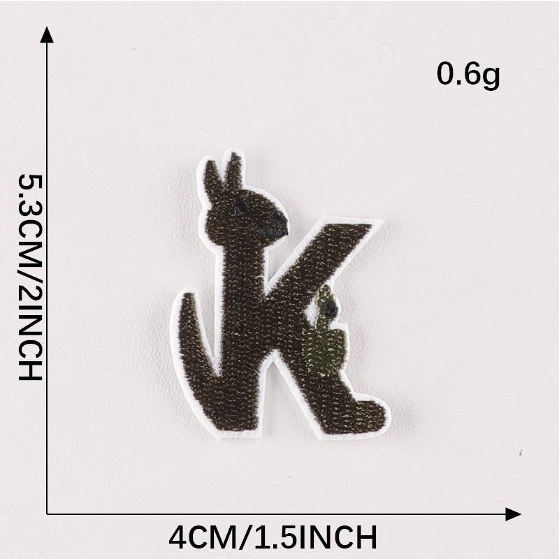 Duoku Embroidery Stickers 26 English Letters Pinyin Animal Adhesive Patch Stickers Clothing Accessories Hand Account Diy Cloth Stickers