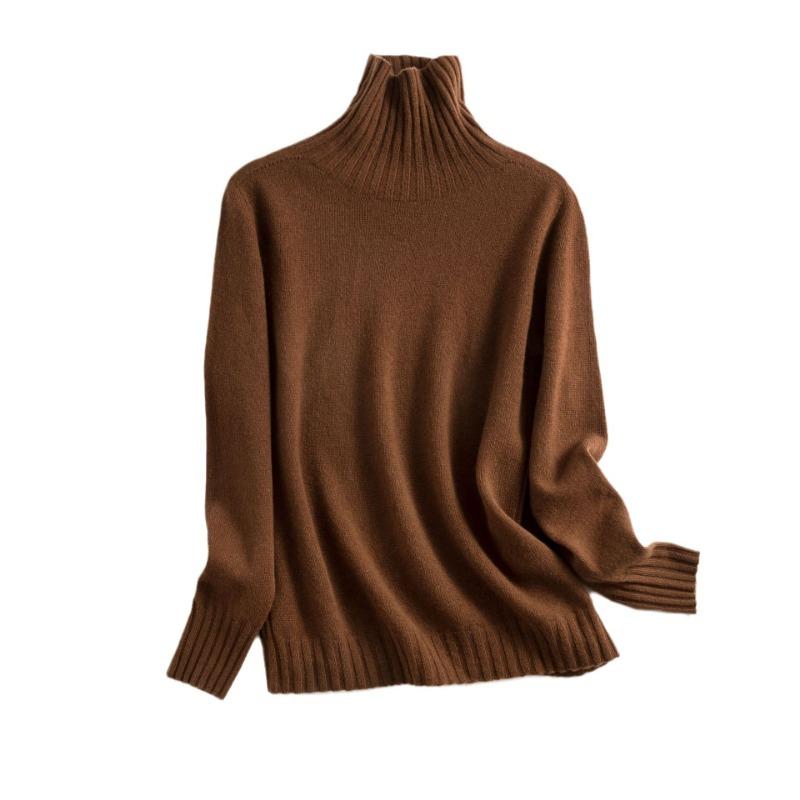 Wool sweater 0 wool seamless integrated full-formed sweater women's autumn new turtleneck with knitted bottoming shirt
