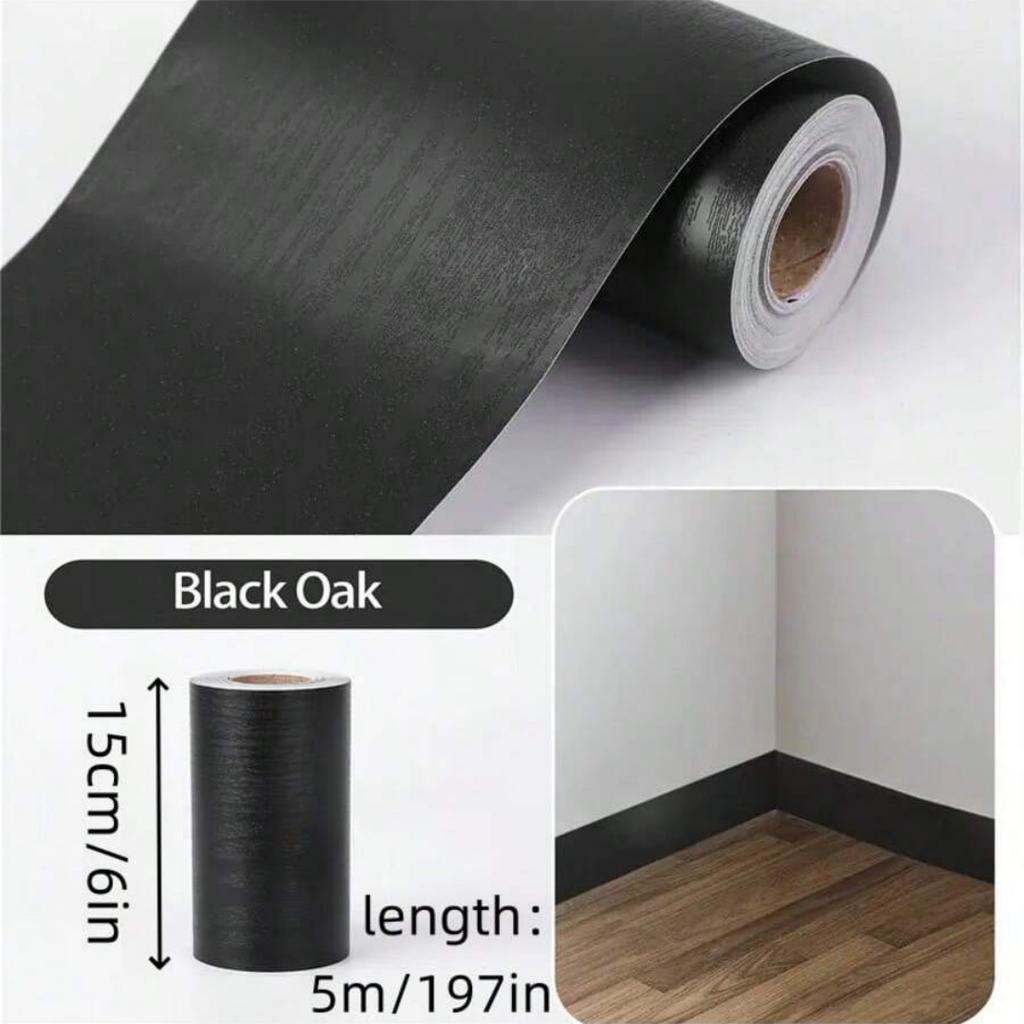 1PC 5mx15cm Peel &Stick Wood Grain Wallpaper Border Removable Self Adhesive Tape for Furniture Flooring Cabinets Doors Windows