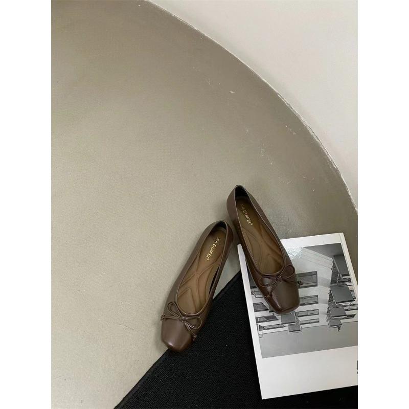 Rundspitzige Niedrig geschnittene High Heels - Neuer Stil Flache Vielseitige Basisschuhe