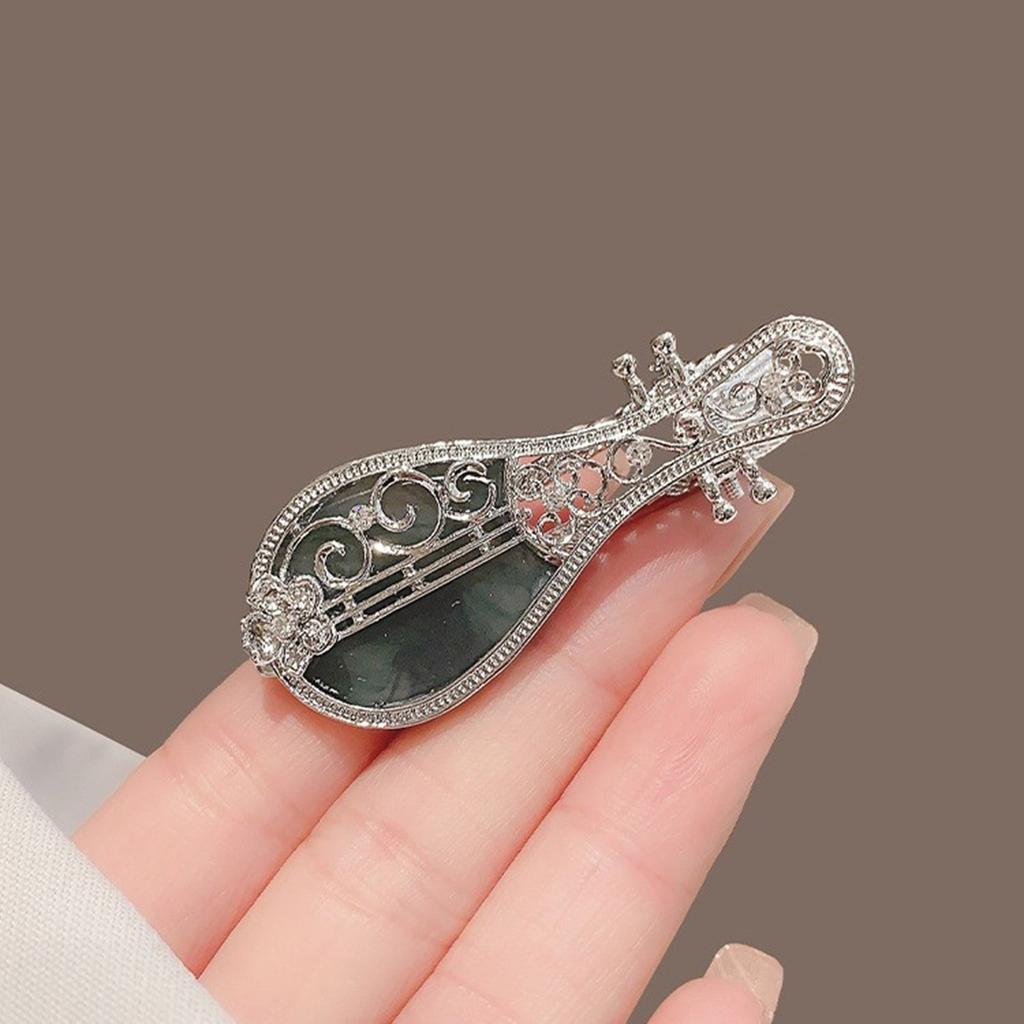 Creative Chinese Styles Pipa Hair Clip With Ink Painting Designs For Women And Culture Enthusiasts Side Bangs Barrettes