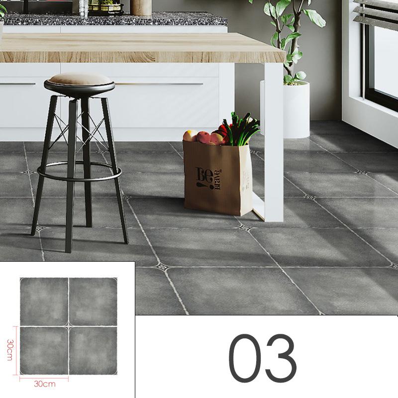 8Pcs Wall Sticker Self Adhesive Tiles Waterproof PVC Floor Stickers Marble Bathroom Ground Wallpapers Bedroom Retro Tile Sticker