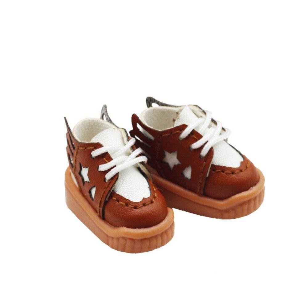 

2.6CM 1/12 Bjd Doll Shoes Hollow Out Star BJD Doll Leather Sneakers Clay Dolls