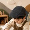 Children's hats autumn and winter woolen beret fashion commuter short brim dome baby hat forward hat thermal hat