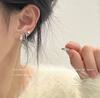 Tide Drop Oil Zircon Ear Buckles Niche Temperament Simple High-End Earrings Women'S Suit Earrings