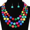 Set di gioielli esagerati fatti a mano transfrontalieri collana multistrato orecchini accessori atmosferici vintage ingrosso di fabbrica