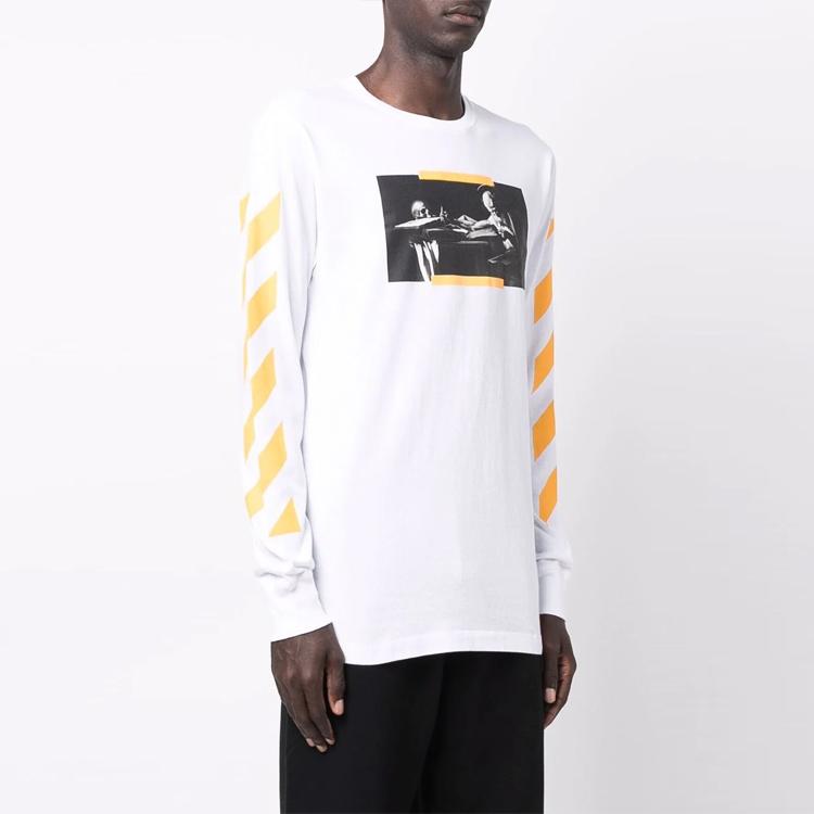 Off-White Caravaggio Painting Print Long-Sleeve Tee White/Yellow Men Tops OMAB001F21JER0040184