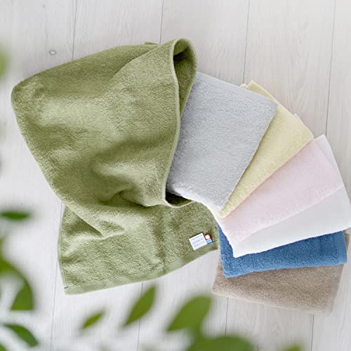 oruTa Imabari Towel Bath Towel Set of 3, Thin, Quick Drying, Made in Japan, Natural, 65x120cm, 100% Cotton, Gray