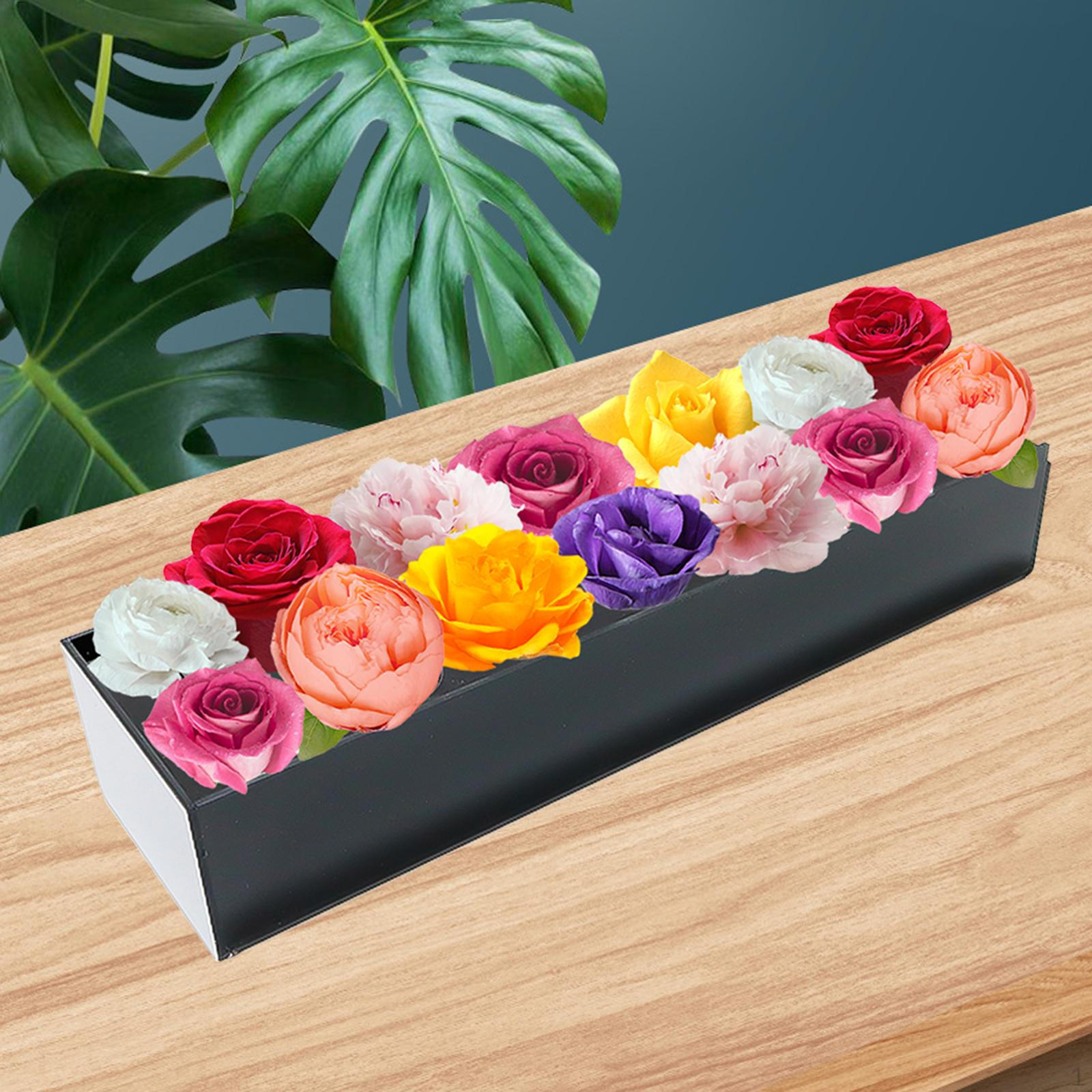 

Acrylic Flower Vase Rectangular Floral Centerpiece for Dining Table, Holder Flowers M