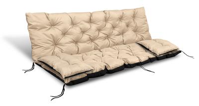 Garden Cushion 120x60x50 Cm + 2 Cushions for a Swing Bench, Waterproof, Beige