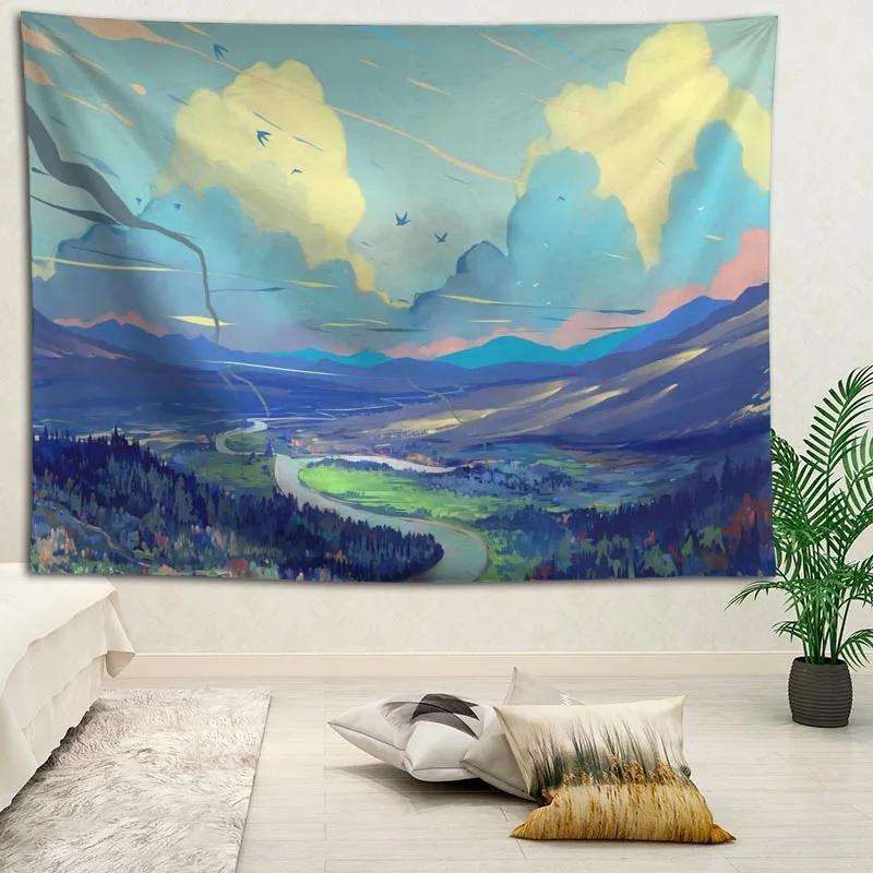 Custom High Quality Artistic Landhanging Tapestry Home Party Decoration Tapestries Photo Background Cloth Table Cloth Wall Tapes