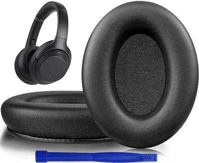 SOULWIT Lammfell-Ohrpolster für Sony WH-1000XM3 (WH1000XM3) Headset, Ersatz-Geräuschisolierende Ohrpolster, Dicke Kopfhörerpolster, Hellschwarz