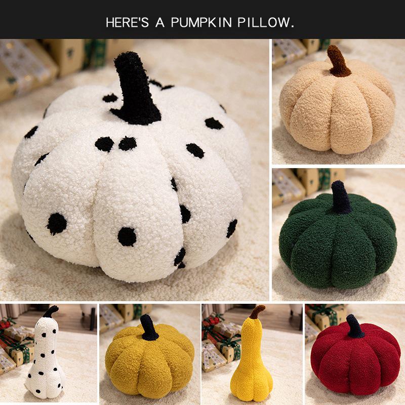 Halloween Cartoon Pumpkin Plush Throw Pillow - Long Doll for Sofa Decoration & Backrest