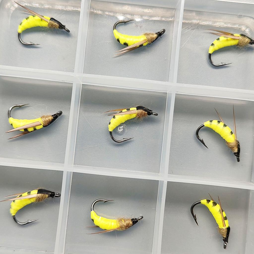 Fly Fishing Flies 2 Box Bundle(Total 18Pcs Flies)-Flies Wet Flies Artificial Nymph Bait for Fishing Trout/Bass Artificial Bait