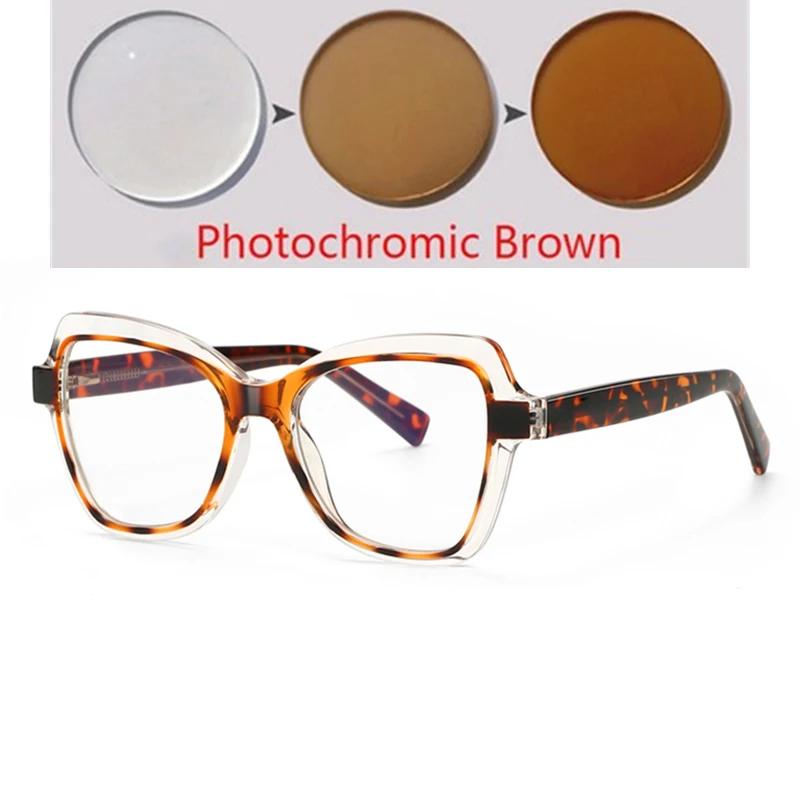 Leopard Frame Blue Light Blocking Prescription Glasses Women Myopia Spectacles -0.5 to -6.0 Spring Leg Oval
