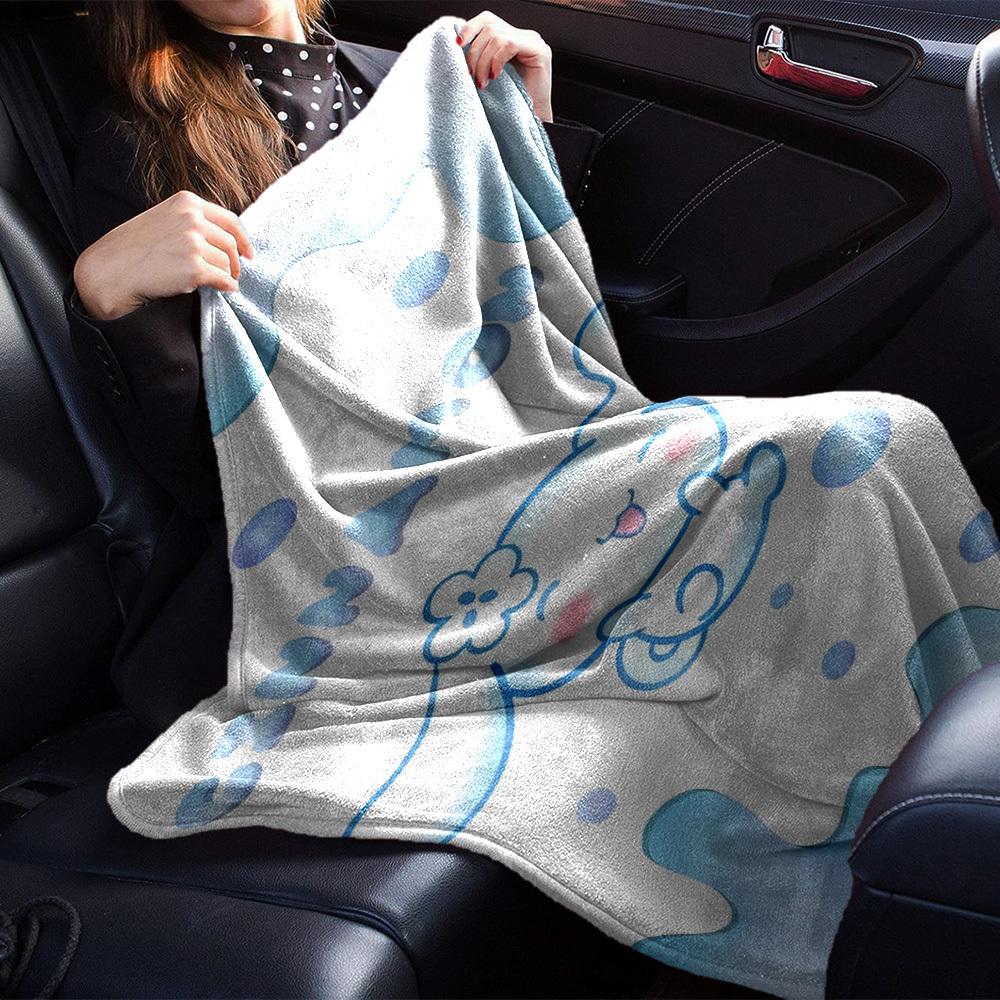 1pc NAME CINNAMON Blanket Lightweight Flannel Throw for Sofa Bed Travel Camping Livingroom Office Couch Chair