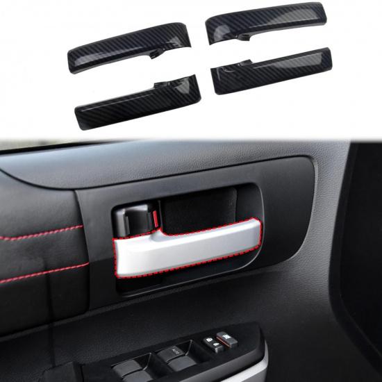 Carbon Fiber Inner Door Handle Cover Trim Accessories for Toyota Tundra 2014-2021