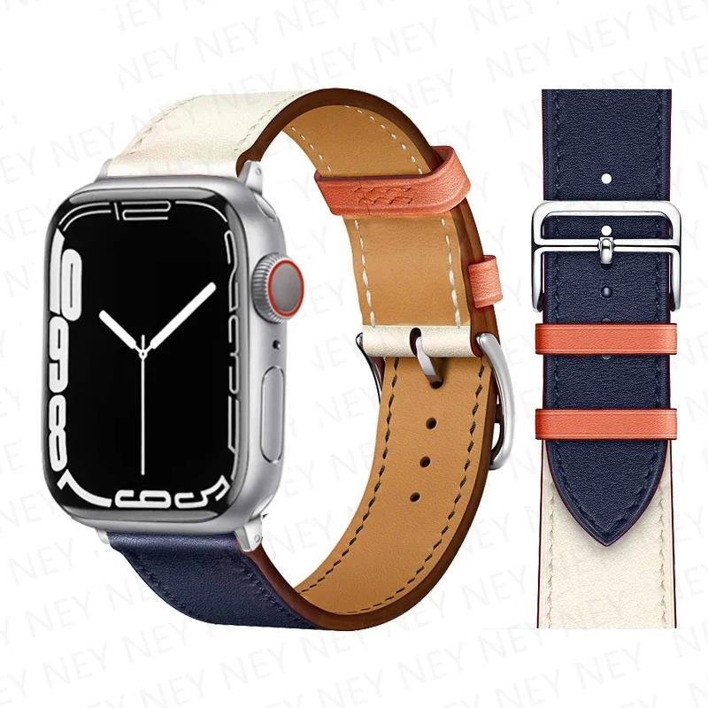 Leather Watch Straps for Watch band 46mm 44mm 49mm 45mm 42mm 40mm 38/41mm bracelet iWatch series 10-Ultra 9-8-7-6-5-4-3-SE