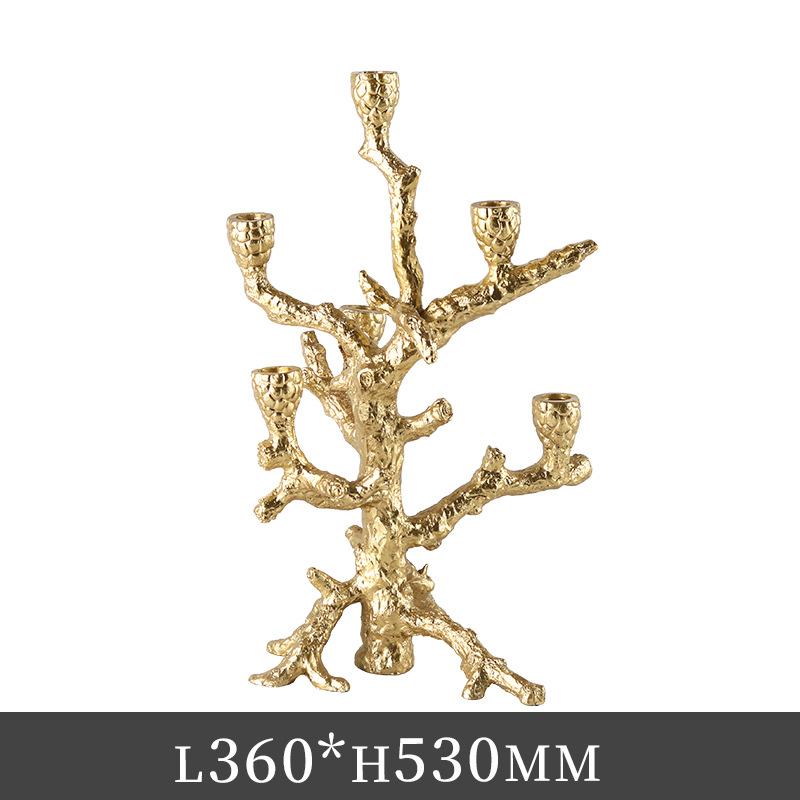 

Resin Handicraft Golden Bough Crotch Candlestick Candelabrum Tree Ornaments Candle Holder Candlestick Wedding Decoration золотий