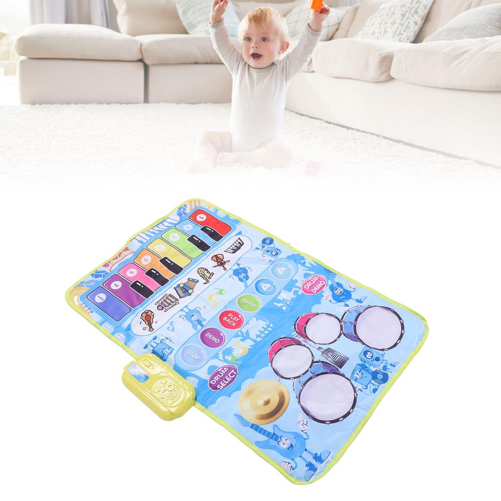 2 in 1 Baby Piano and   Mat 13 Keys 5 Music Instruments Sounds Interactive Game Baby Musical Mat for Toddler