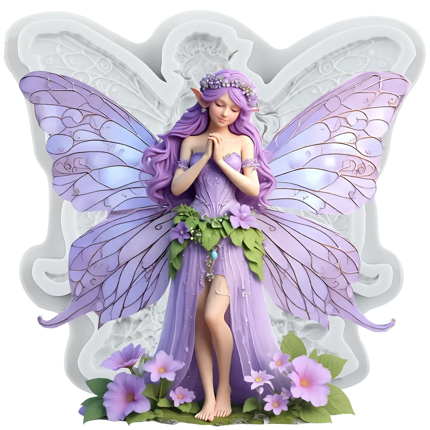 

Butterfly Fairy Silicone Molds Angel Fairy Fondant Mold Cake Decorating Tools Cupcake Topper Candy Chocolate Gumpaste Mold серый